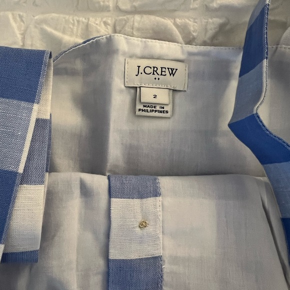 Gingham blue JCrew button dress - Picture 5 of 5